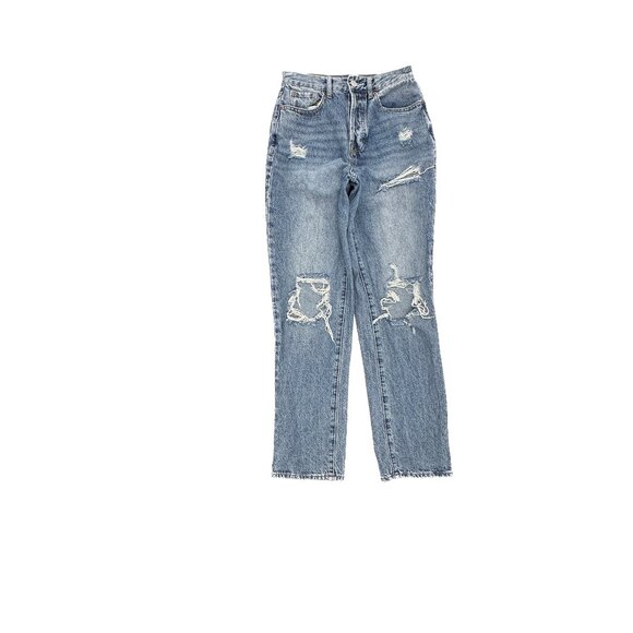 PacSun Dad Jean Distressed Button Fly Women's size 25 Medium Blue Denim Jeans - Picture 1 of 5